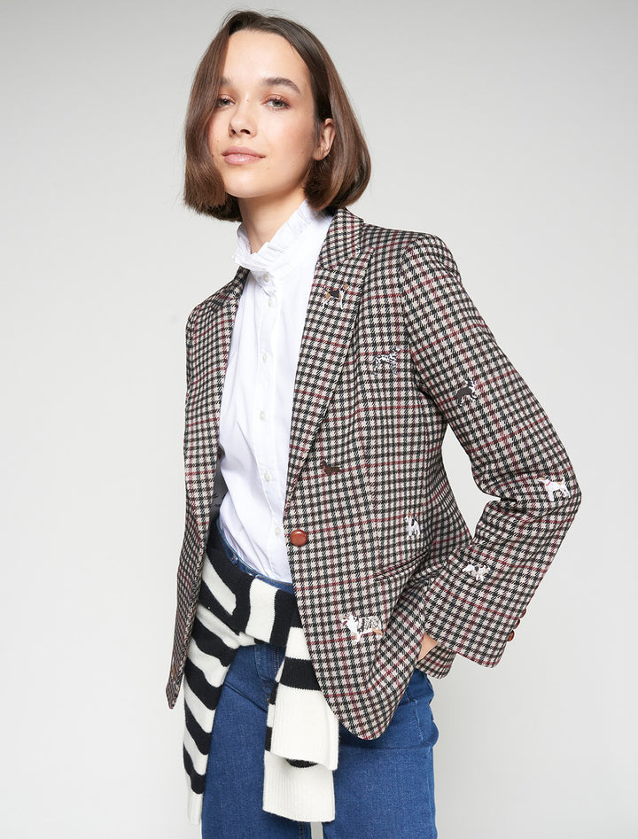heather blazer in canine check