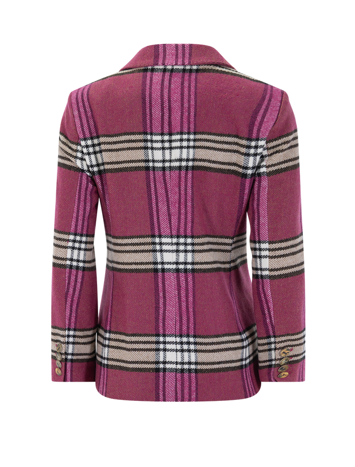 hannah blazer in pink plaid