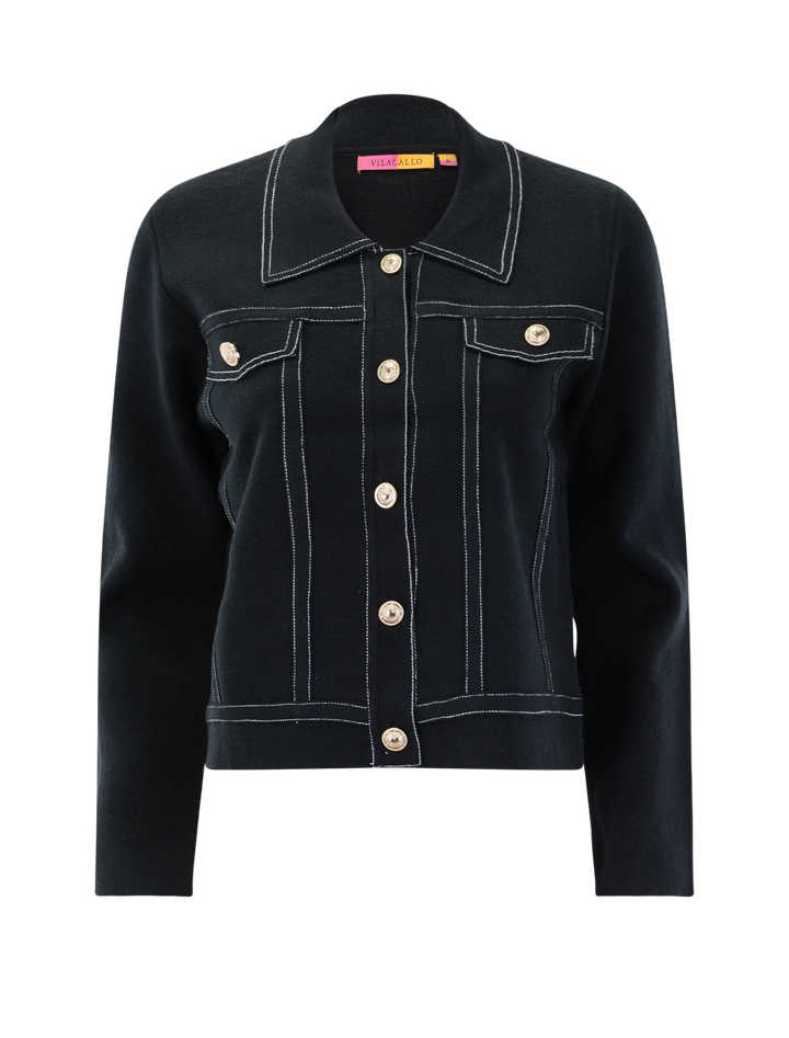 black ponte shirt jacket