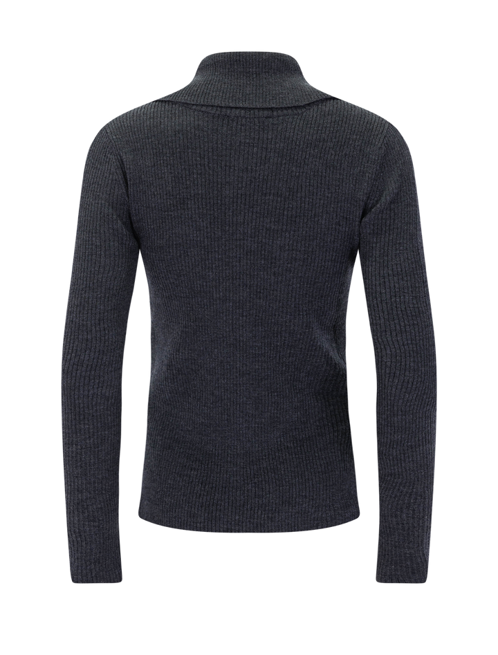 shimoteka button turtleneck in graffit