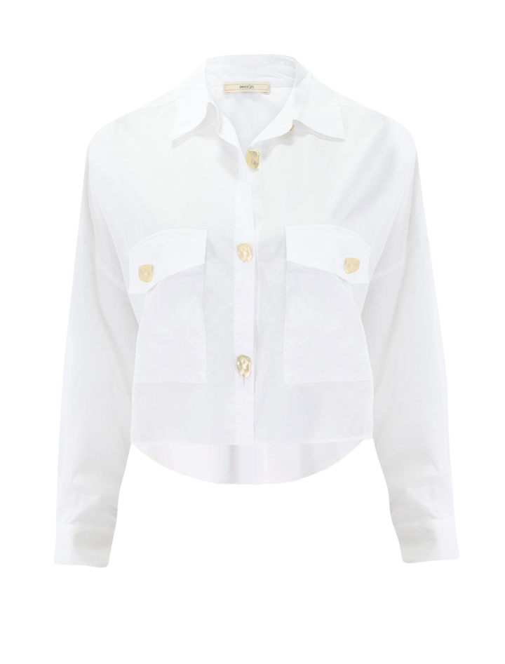 balanca blouse in optic white