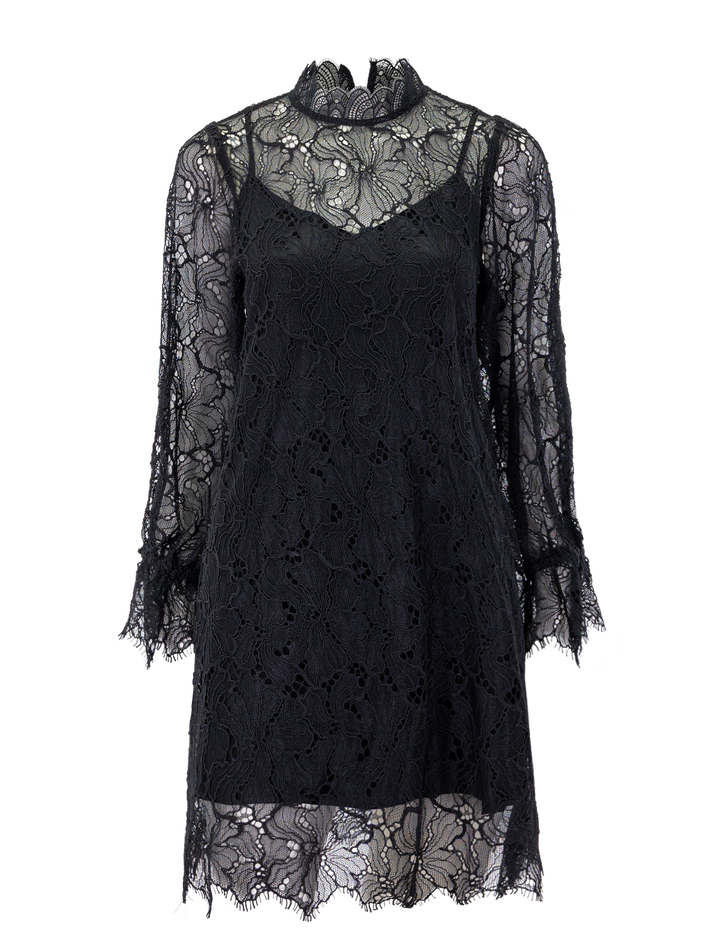 cara lace dress in noir