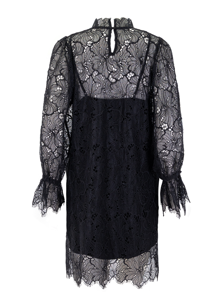 cara lace dress in noir