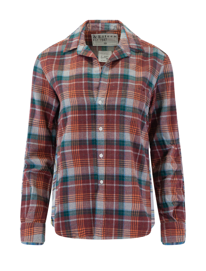 eileen in wine and green plaid