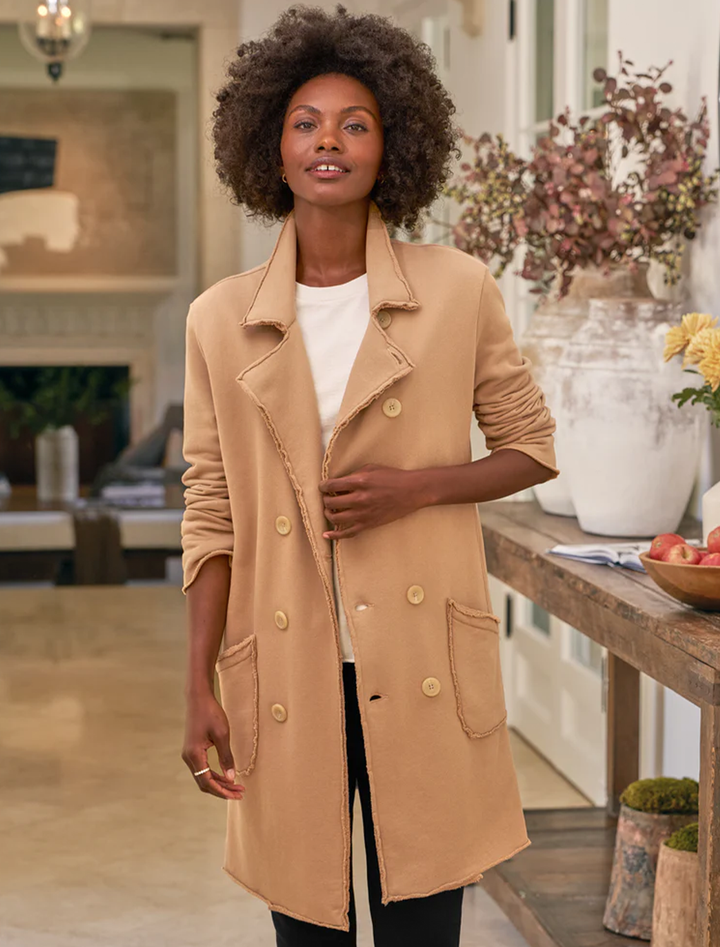 trench coat in camel