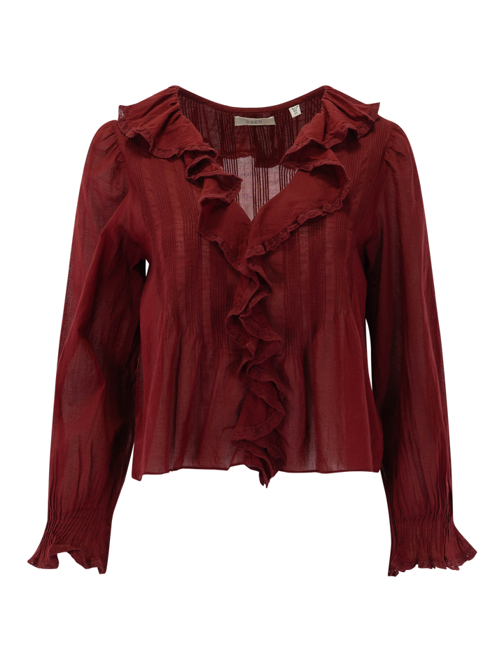 hardy top in deep crimson