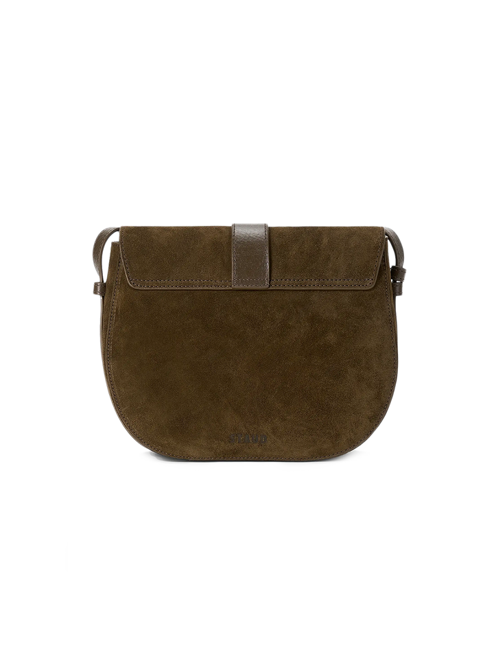 bella saddle bag in truffle suede