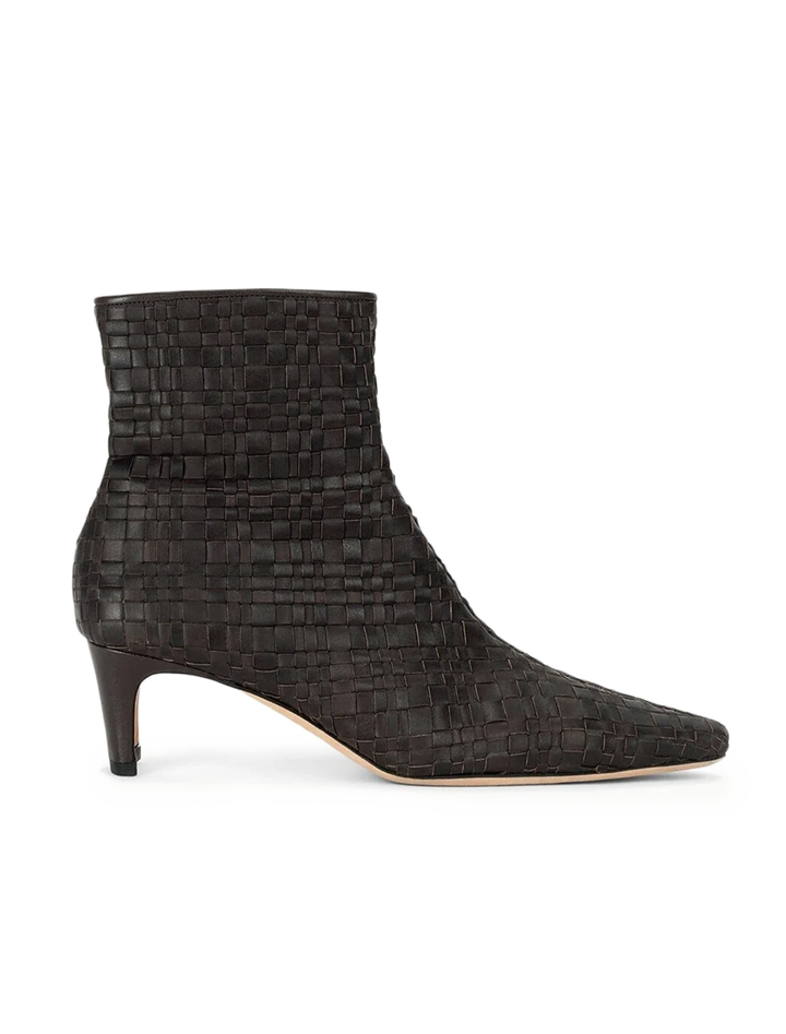 wally ankle boot in espresso woven