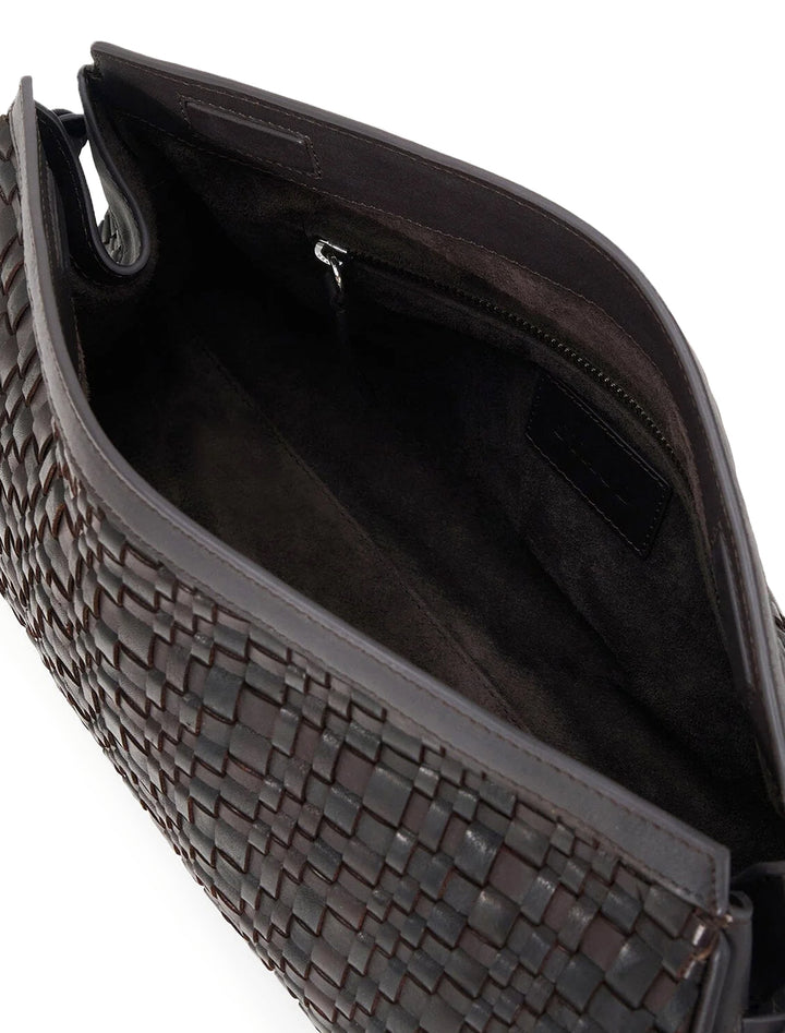 maude soft clutch in espresso woven