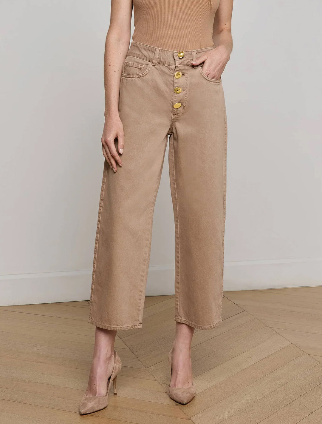 liora wide leg jean in dark cappucino
