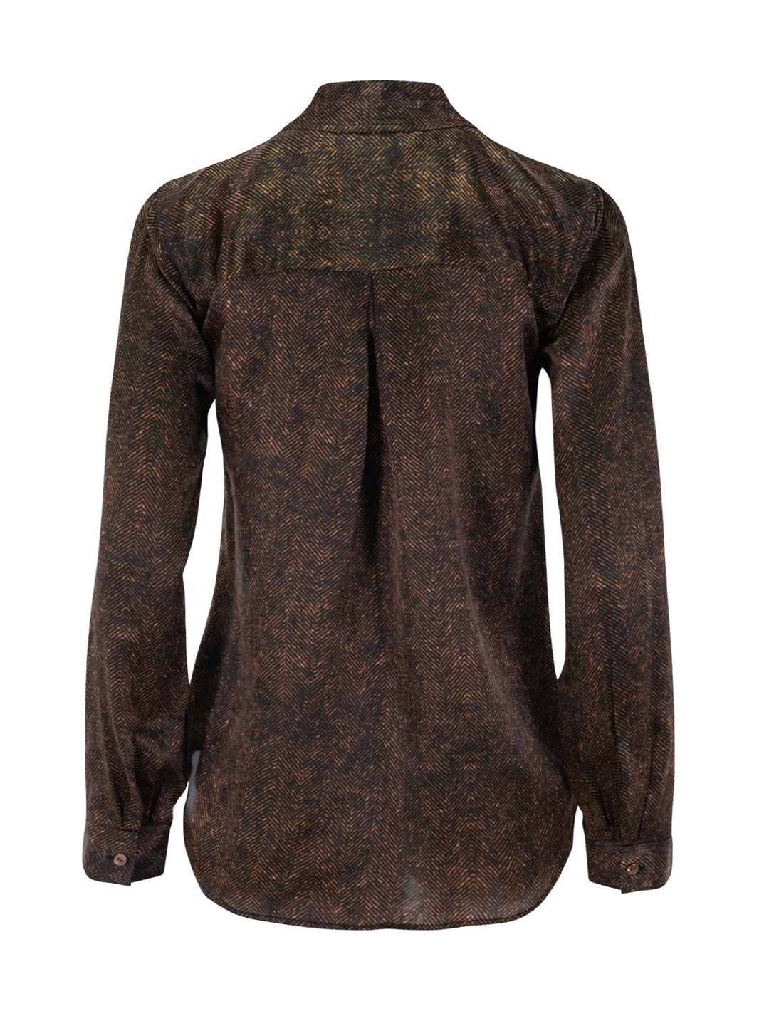 tyler blouse in brown herringbone print