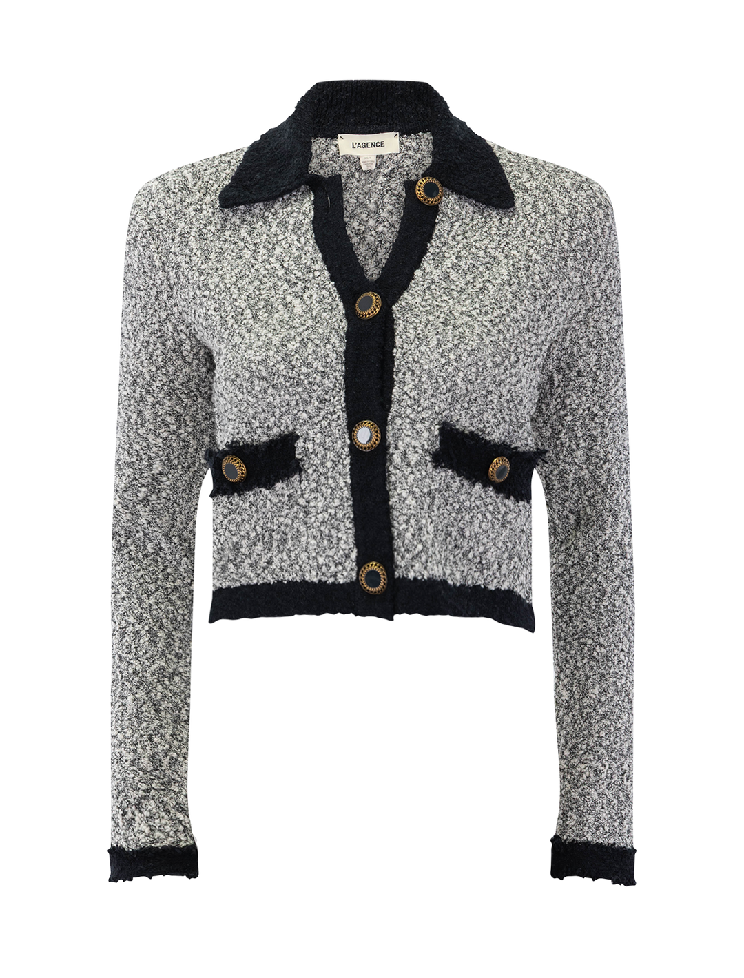 arielle collared jacket in white and black