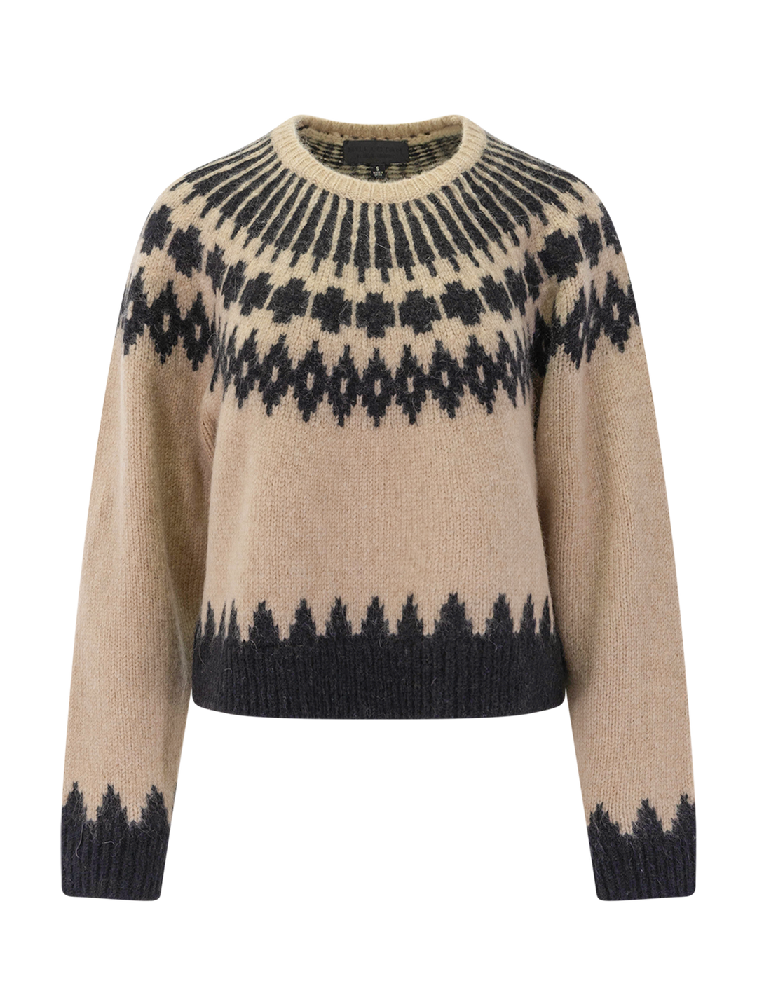 alena sweater in light camel fair isle