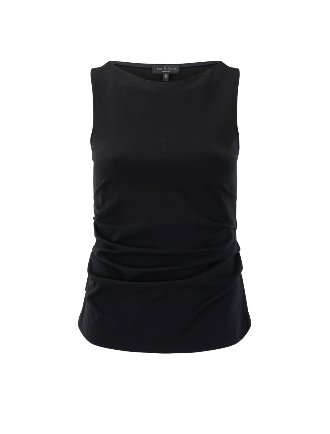 irina ponte shirred tank in black