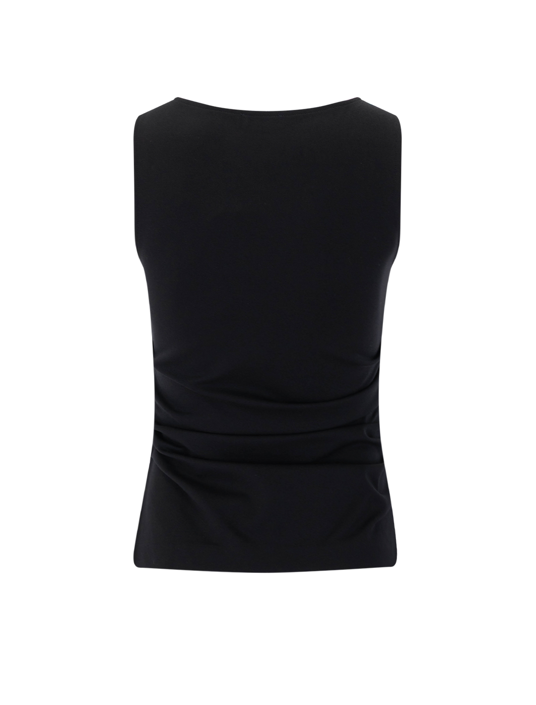 irina ponte shirred tank in black