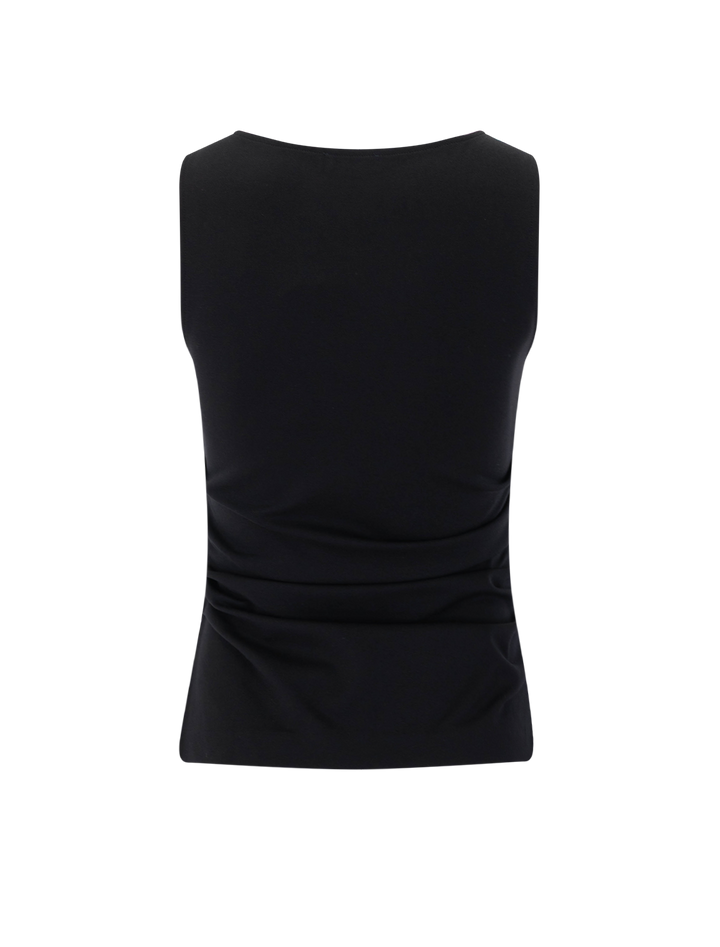 irina ponte shirred tank in black