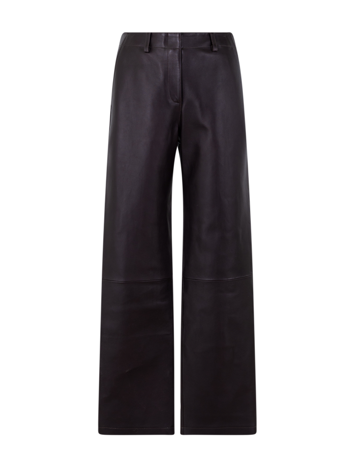 stretch leather pant in cacao