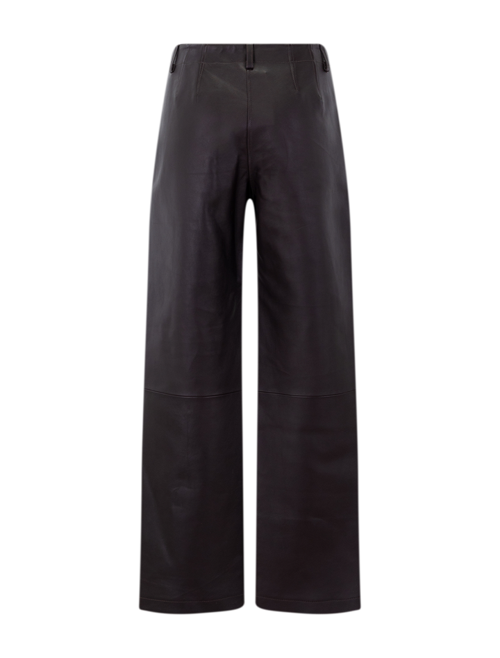 stretch leather pant in cacao