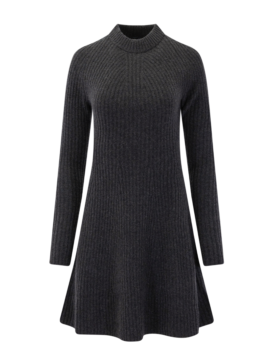 traveling rib dress in charcoal