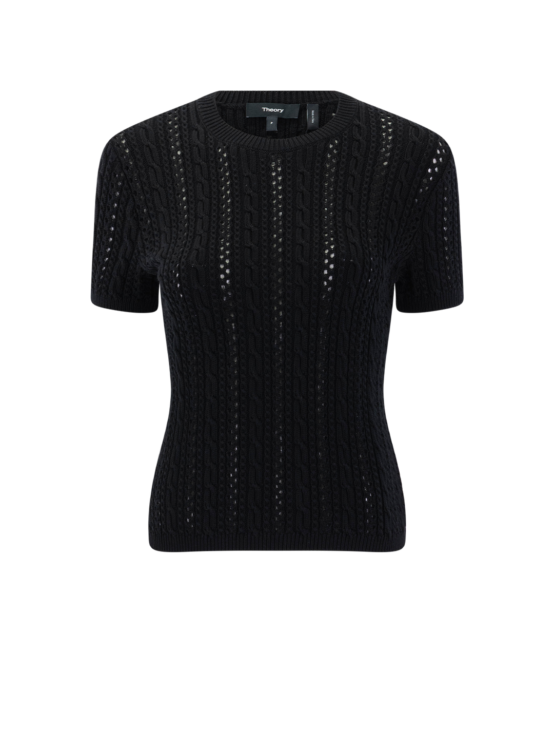 cable tee waverly knit  in black