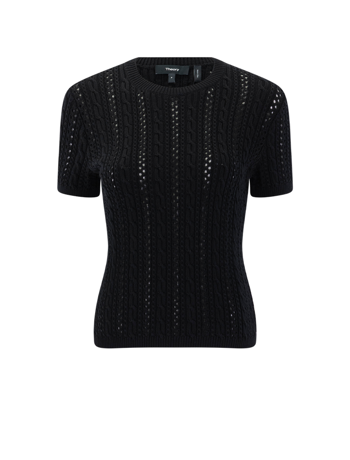 cable tee waverly knit  in black