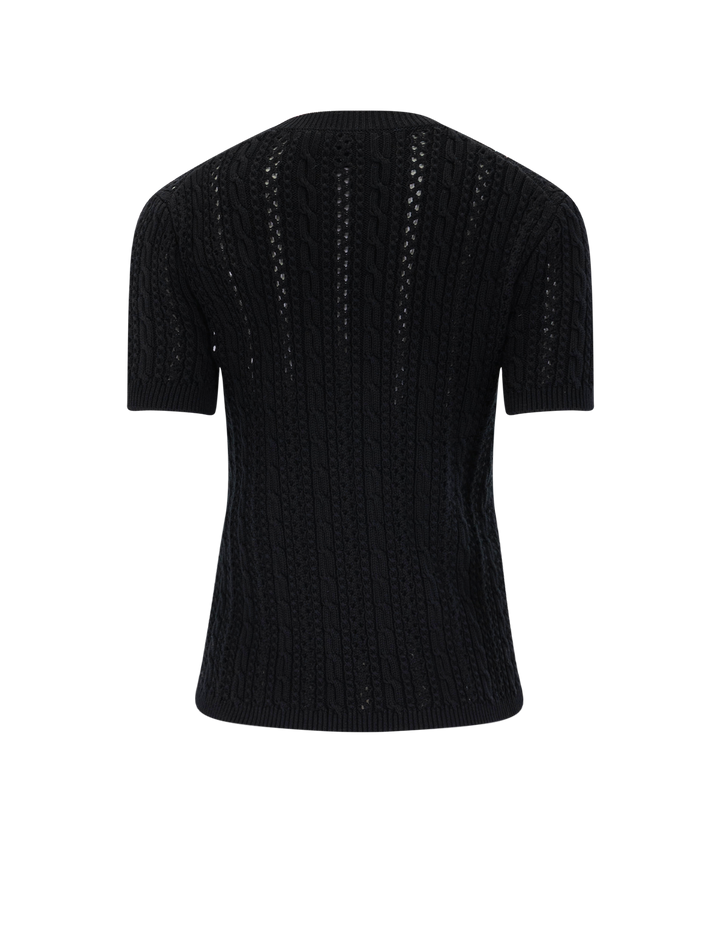 cable tee waverly knit  in black