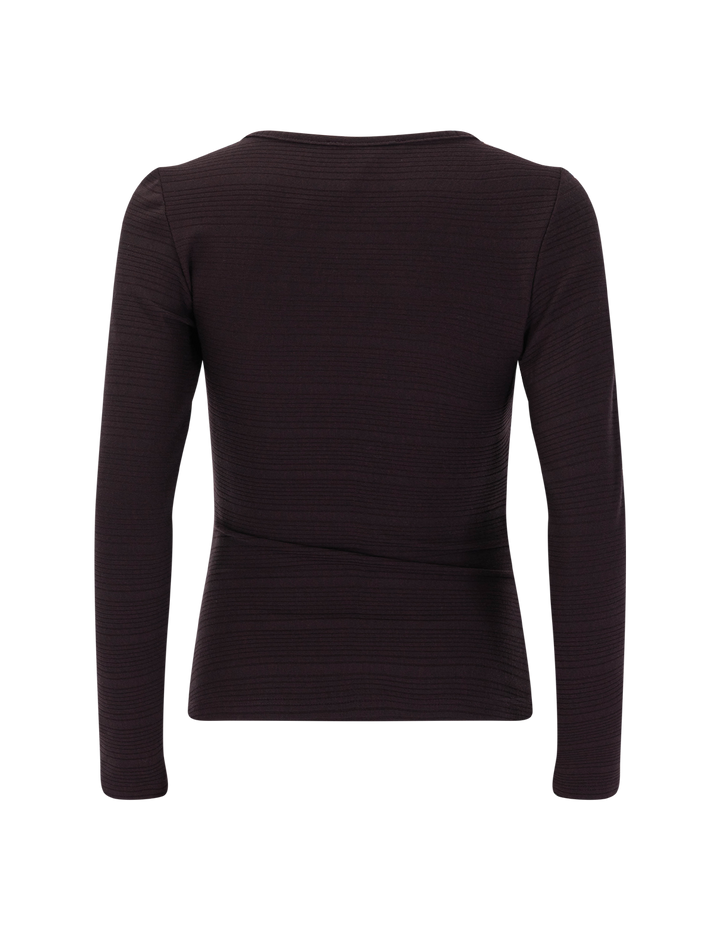 ruched knit top in prune