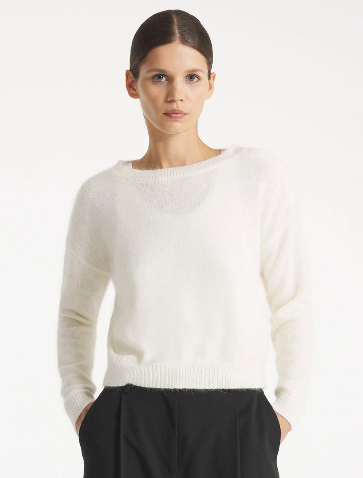 sachem soft sweater in off white