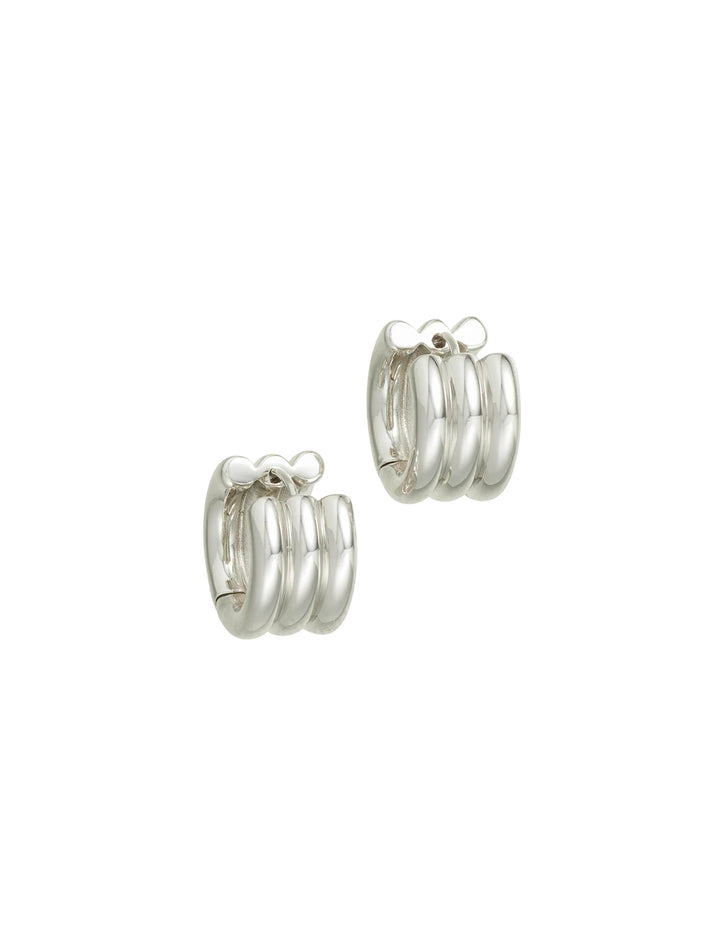 triple tube earring in silver