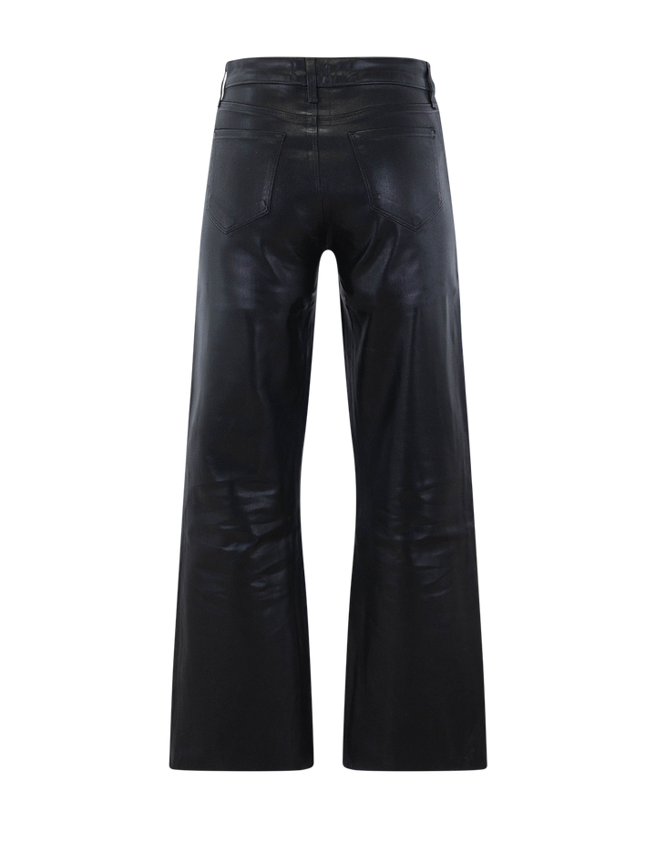 kendra crop flare in noir coated