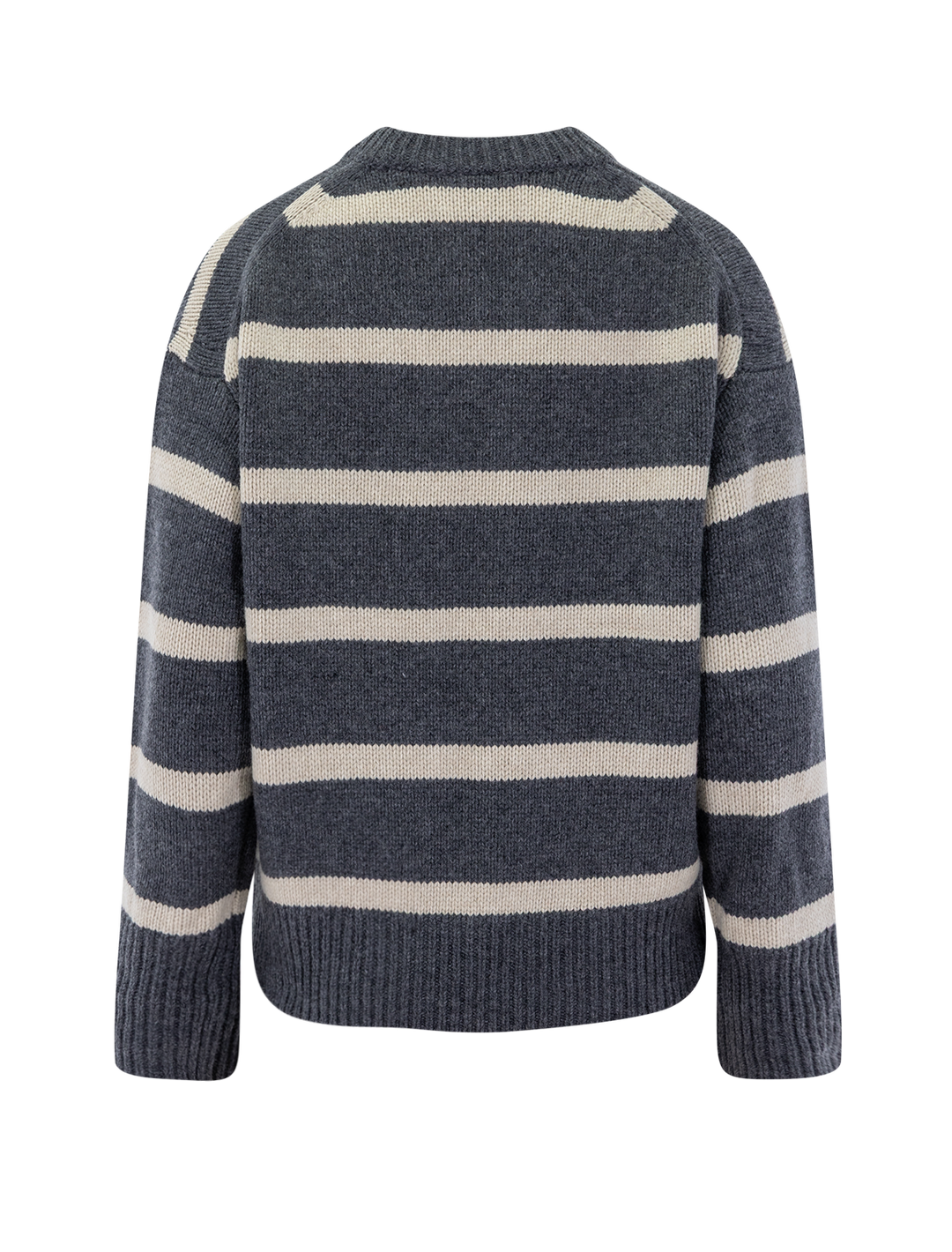 nottinghill sweater in storm grey and wishbone stripe