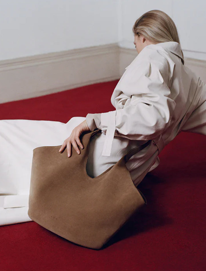 phantom tote in suede date