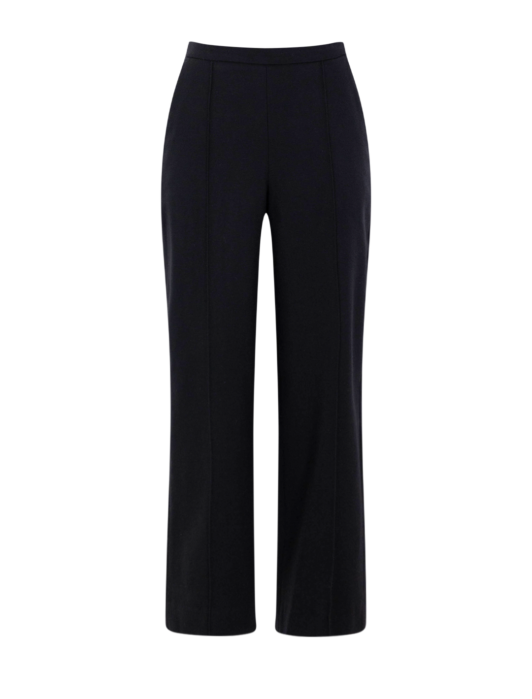 mid rise wool blend easy pull on pant in black