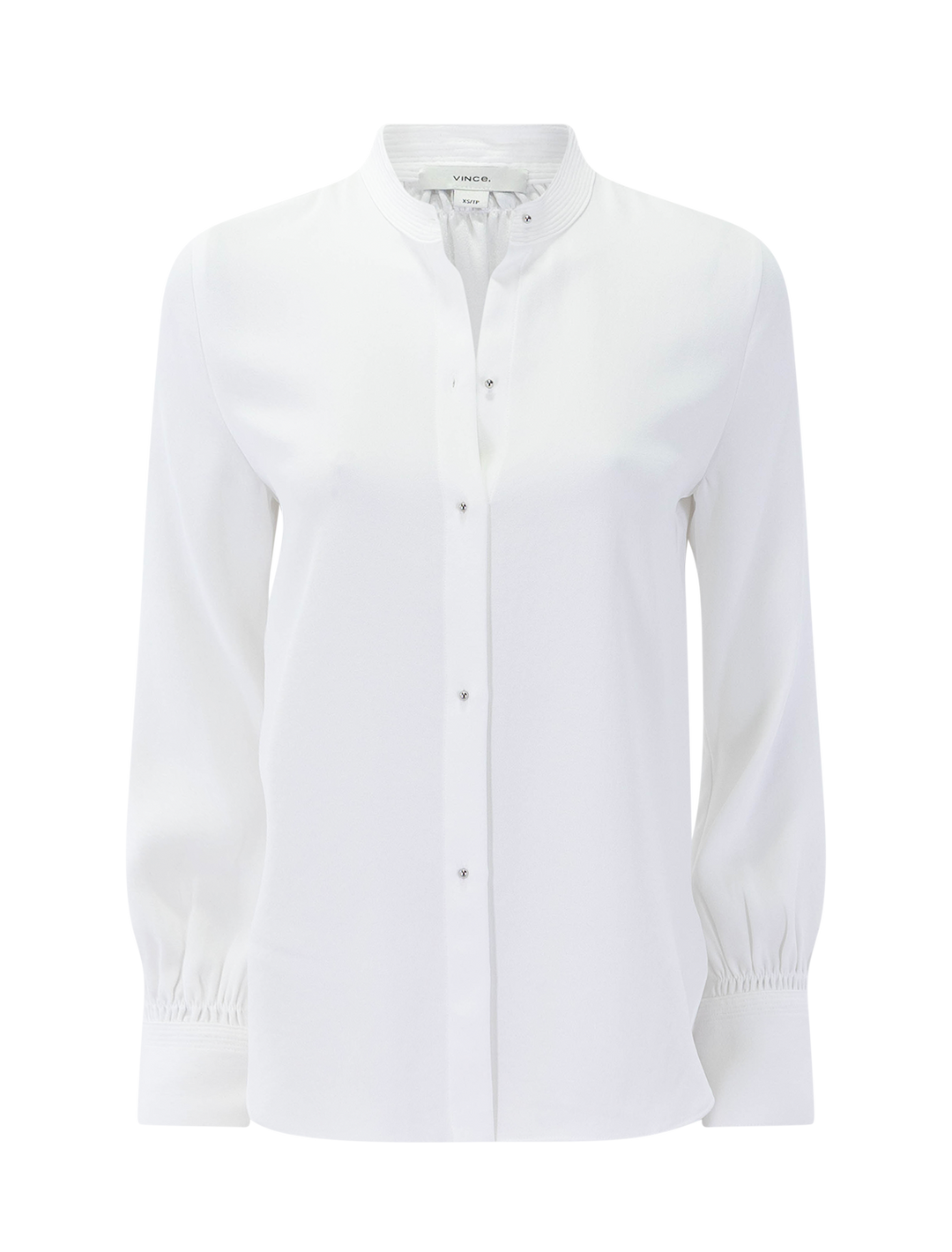 metal ball button long sleeve shirt in off white
