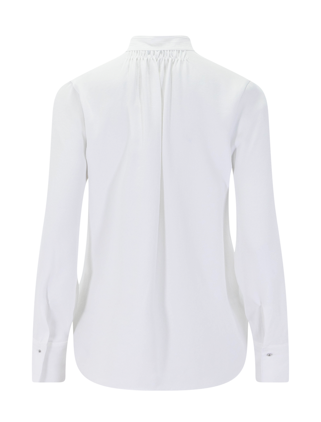 metal ball button long sleeve shirt in off white