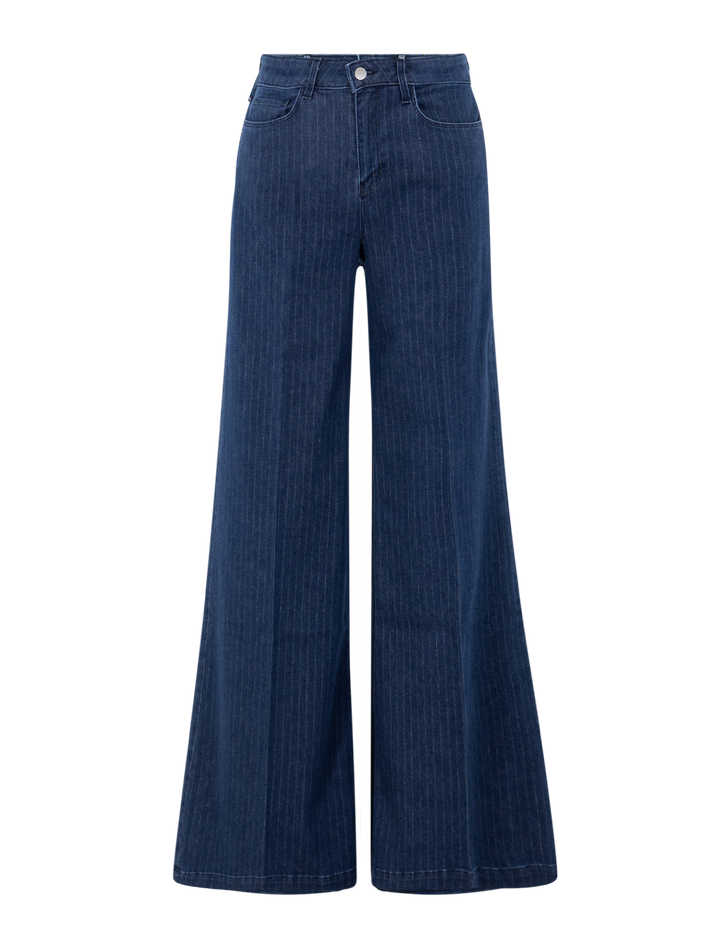 quincy high rise wide leg in ebony stripe