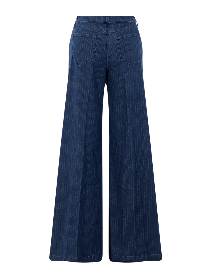 quincy high rise wide leg in ebony stripe