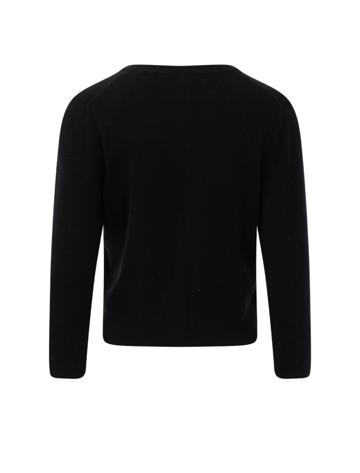 metal button cardigan in black