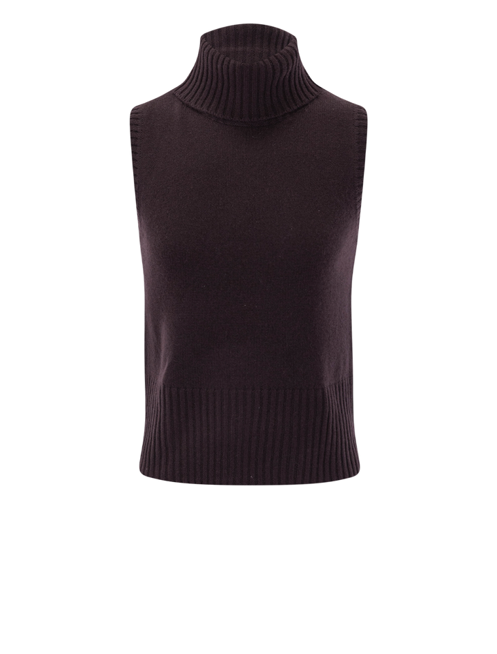 mazzy cashmere shell in dark currant
