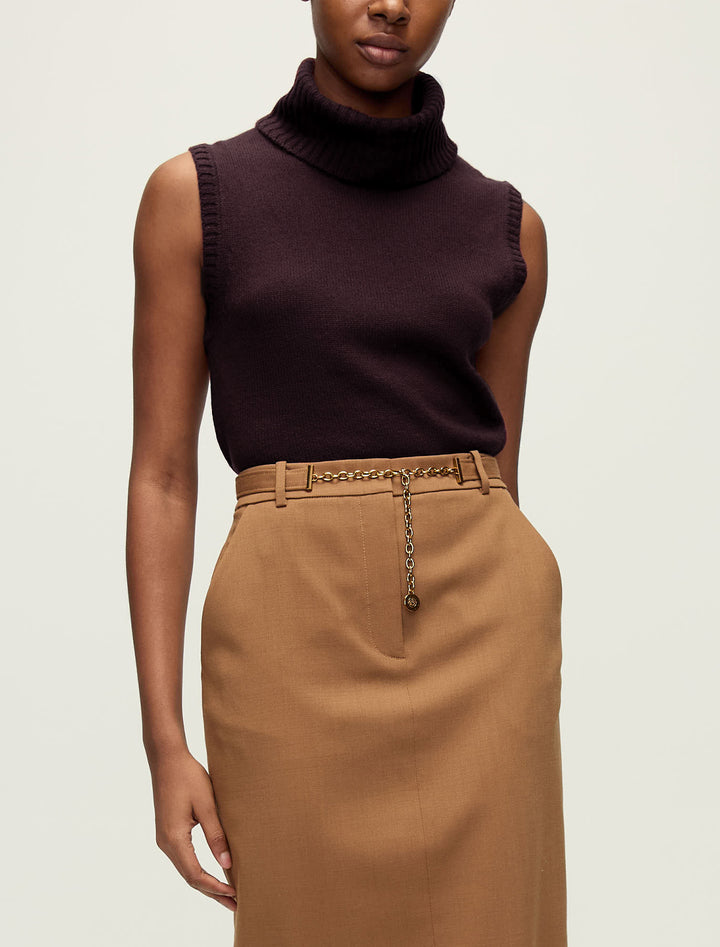 mazzy cashmere shell in dark currant