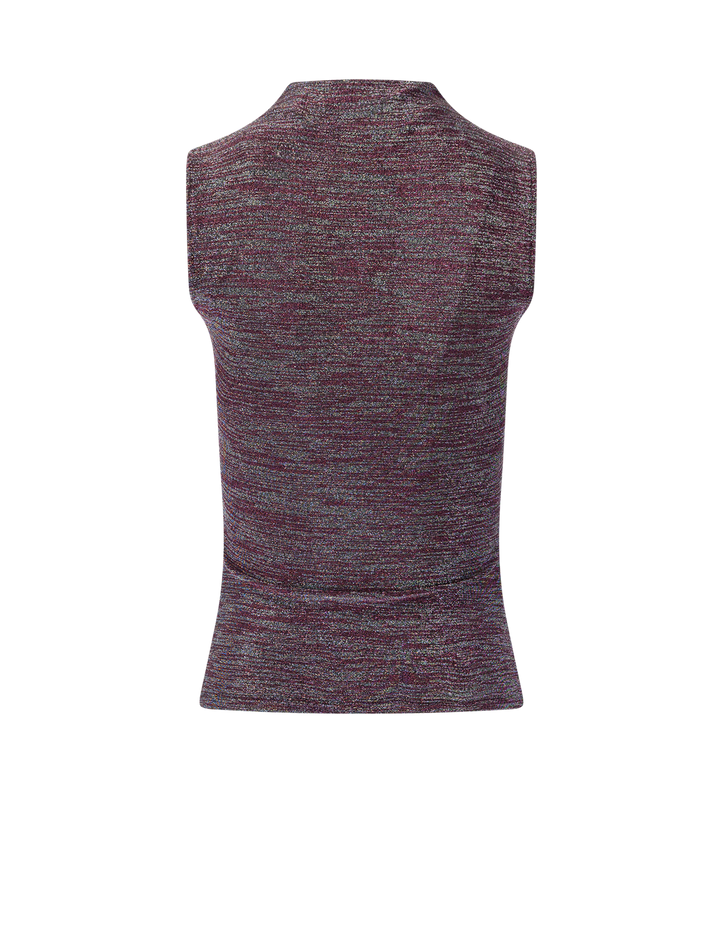 alora top in silver and pink space