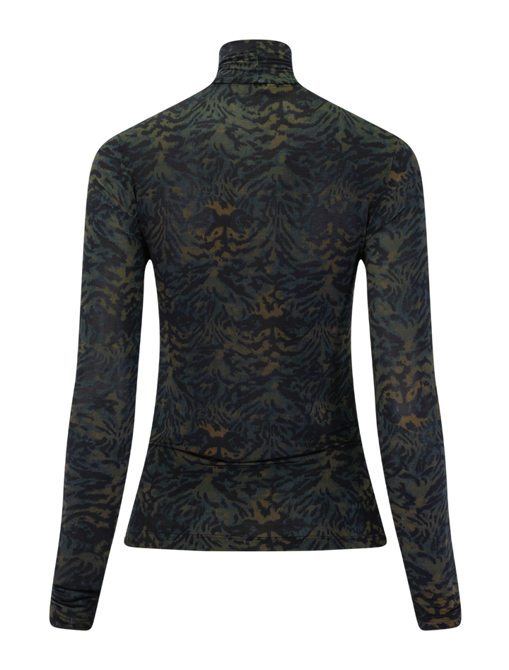 aurelia jersey long sleeve turtleneck top in desert jasper