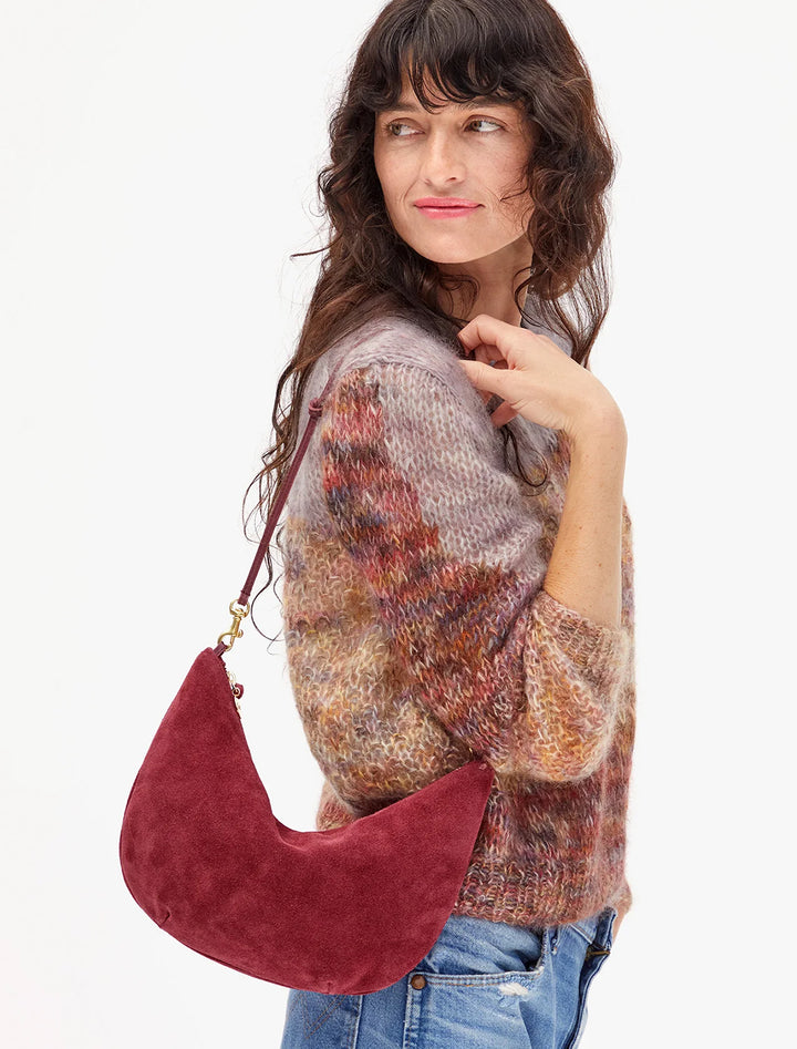 lune in currant suede