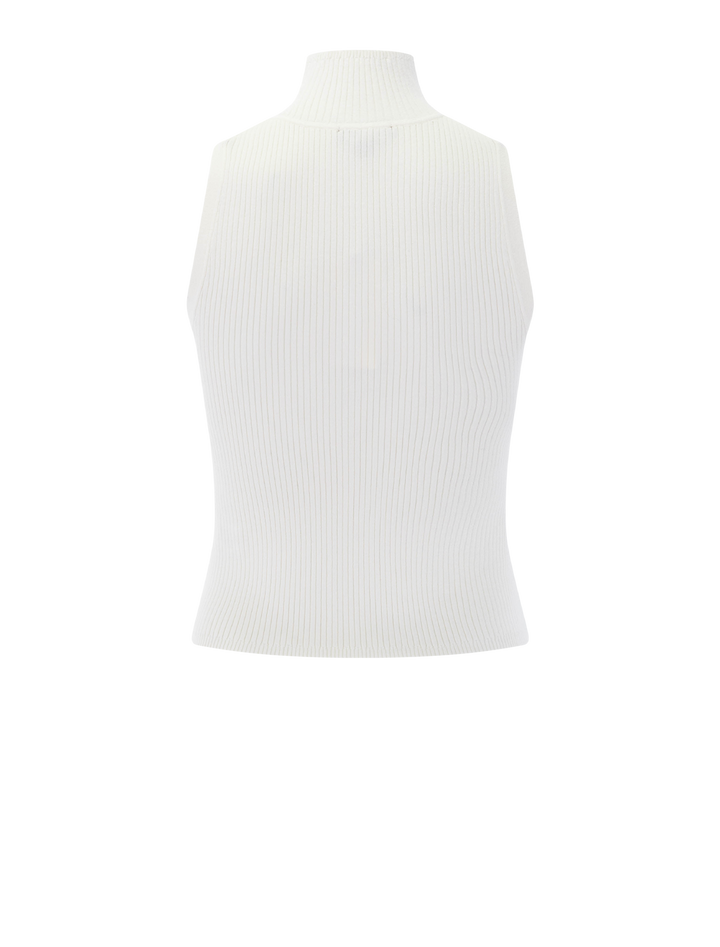 rib turtleneck shell in cream