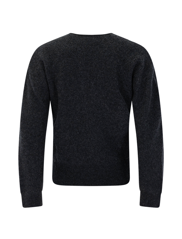 split neck raglan pullover in graphite