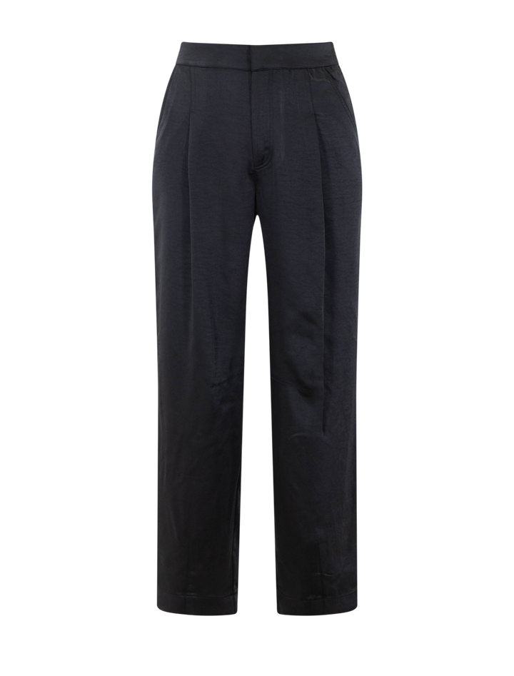 satin pant in black