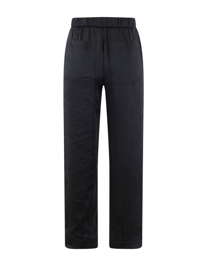 satin pant in black