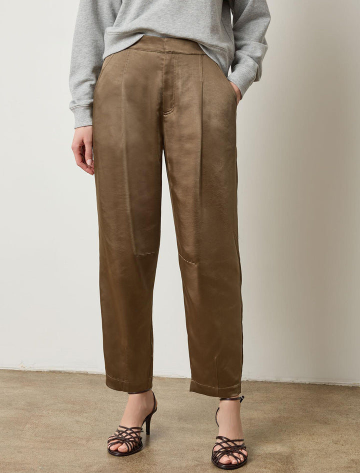 satin pant in parsley