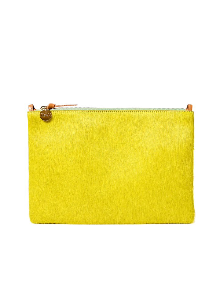 citron hair calf flat clutch with tabs (1)