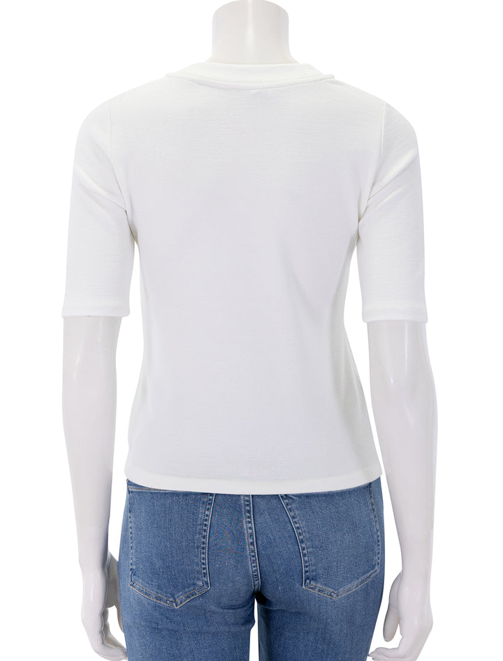 elbow sleeve henley in off white